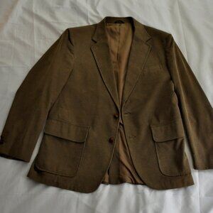 Vintage Men's Brown Corduroy 2-Button Sport Coat 1988 Preppy Professor Classic